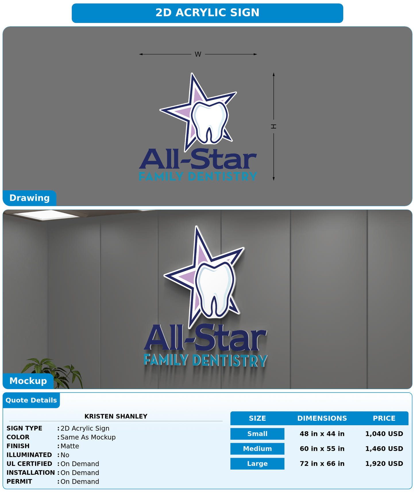 CUSTOM MOCKUP SIGN FOR Kristen Shanley