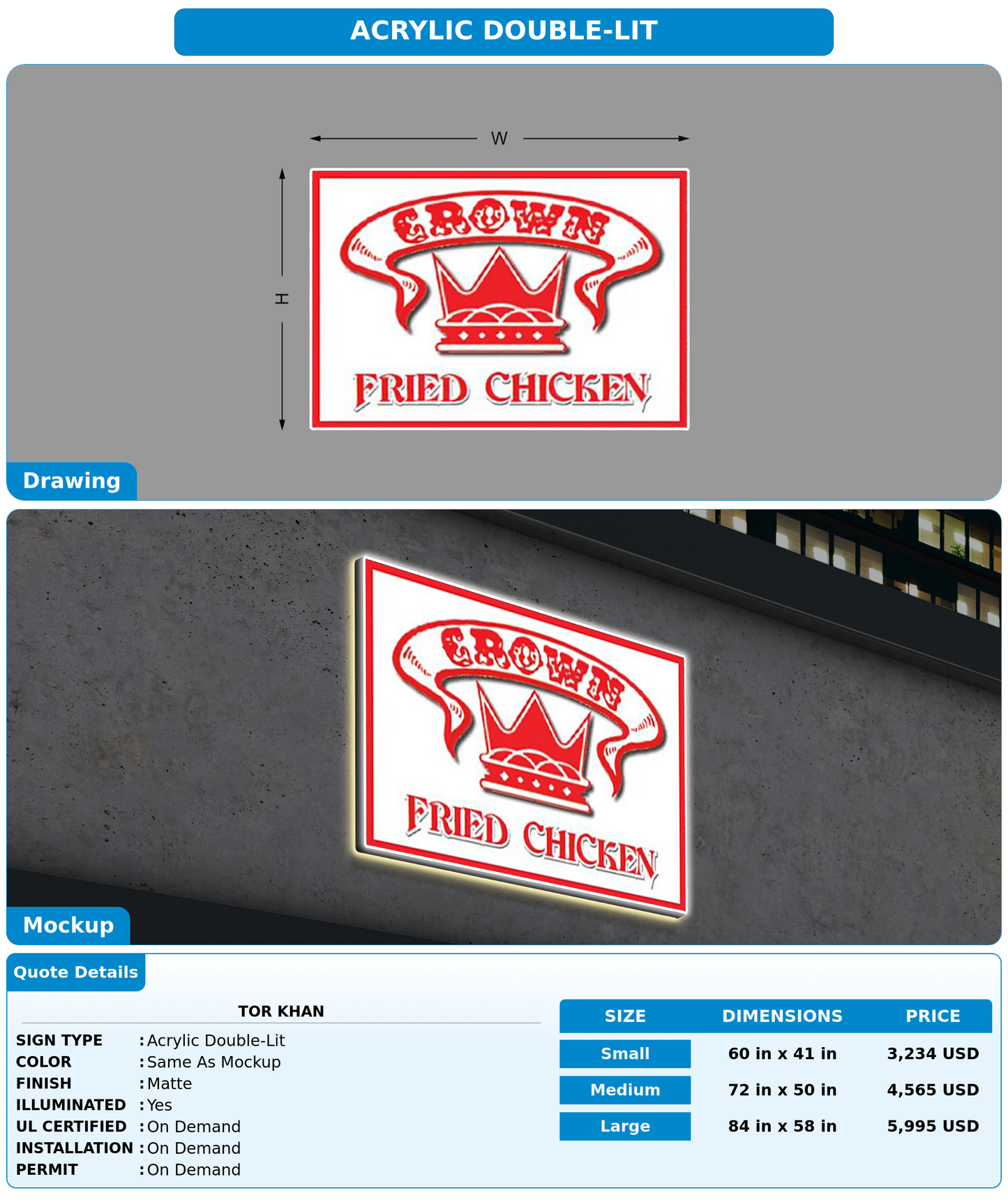 CUSTOM MOCKUP SIGN FOR Tor khan