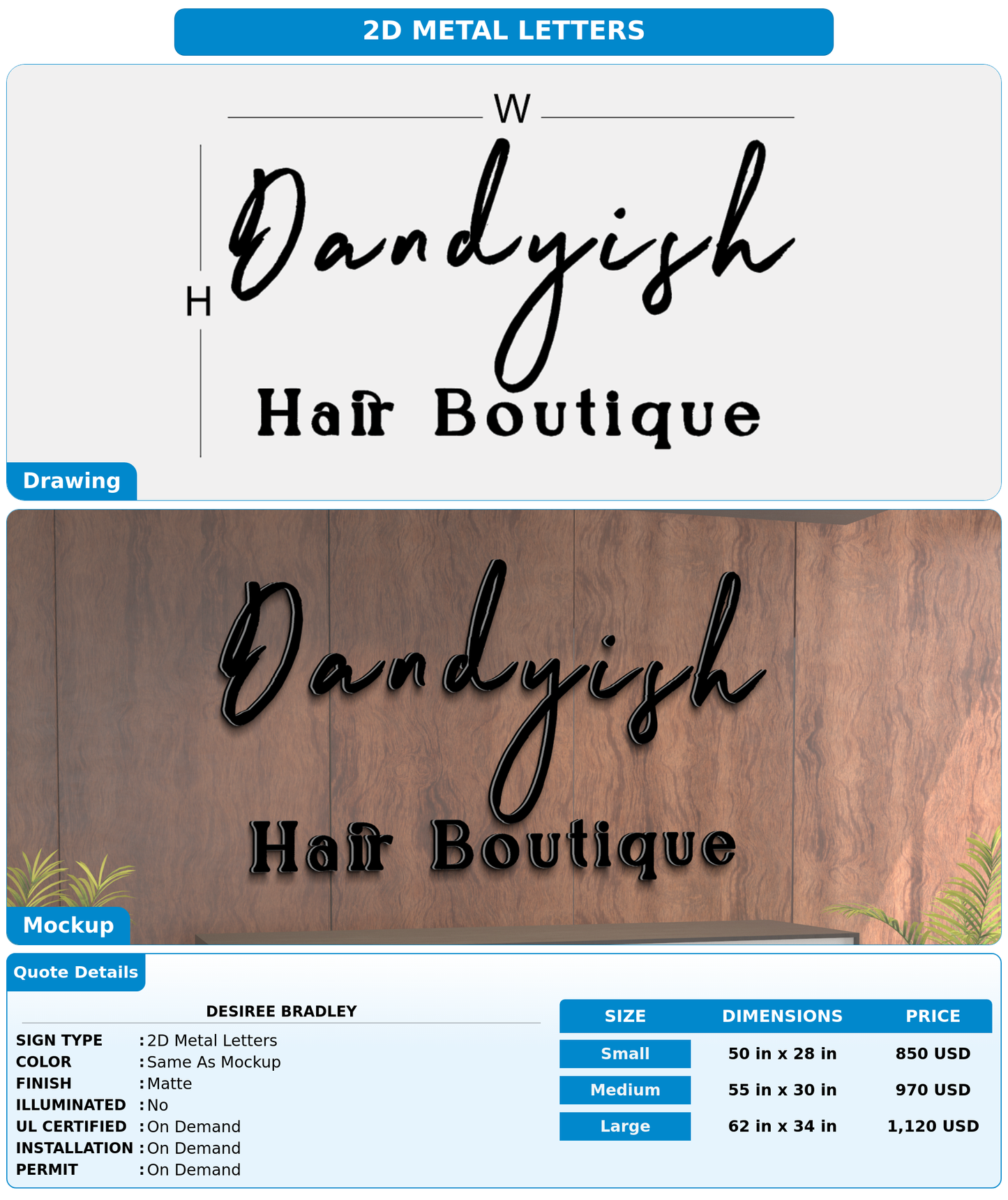 CUSTOM MOCKUP SIGN FOR Desiree Bradley