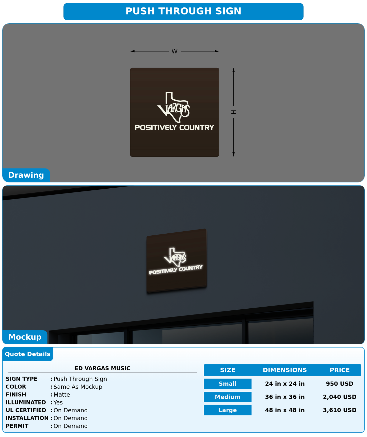 CUSTOM MOCKUP SIGN FOR Ed Vargas Music