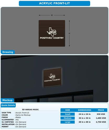 CUSTOM MOCKUP SIGN FOR Ed Vargas Music