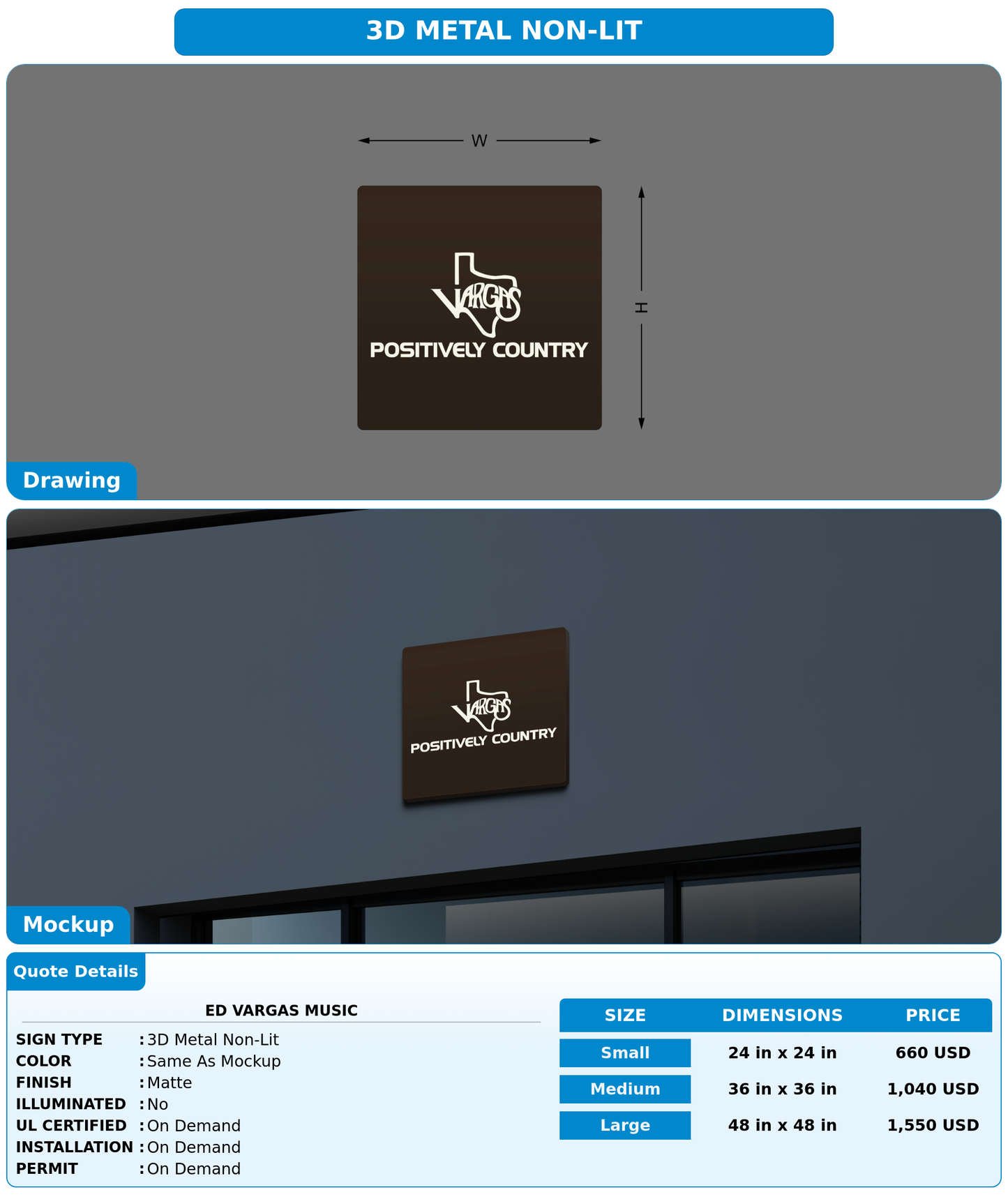 CUSTOM MOCKUP SIGN FOR Ed Vargas Music