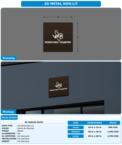 CUSTOM MOCKUP SIGN FOR Ed Vargas Music