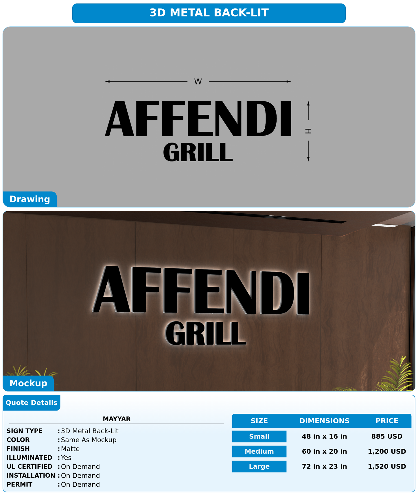 CUSTOM MOCKUP SIGN FOR Mayyar
