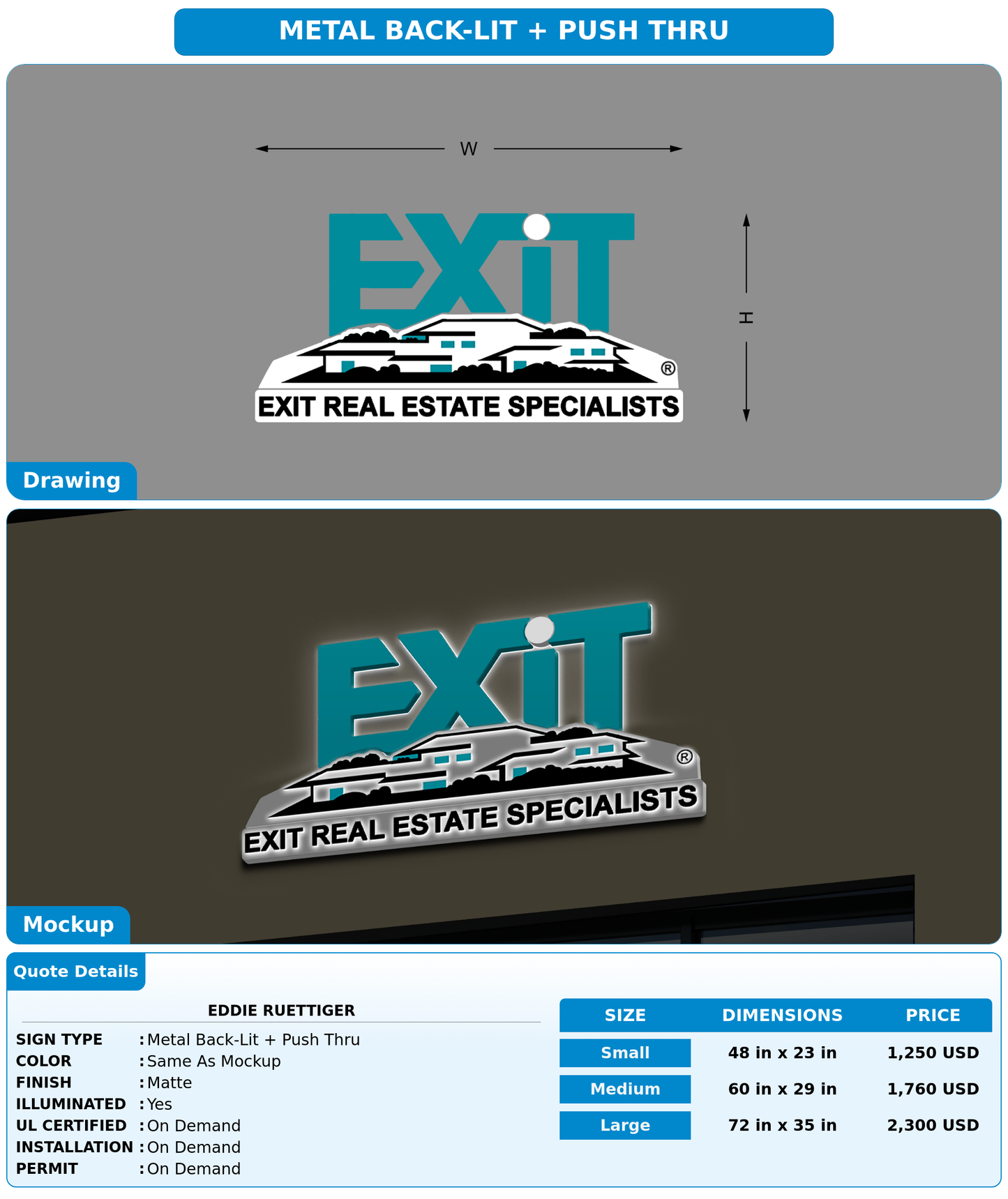 CUSTOM MOCKUP SIGN FOR Eddie Ruettiger