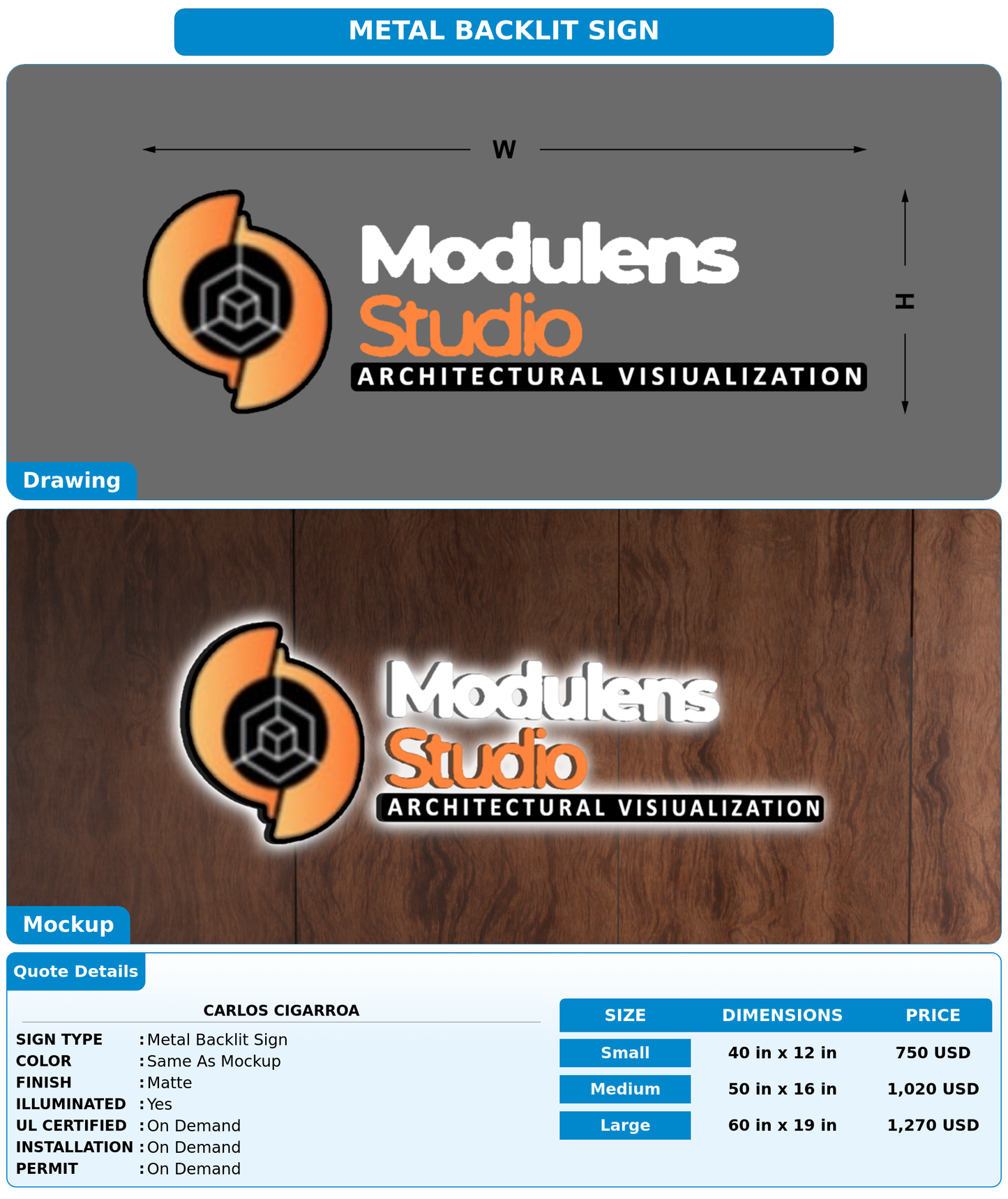CUSTOM MOCKUP SIGN FOR Carlos Cigarroa