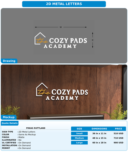 CUSTOM MOCKUP SIGN FOR Pinias Ruttland