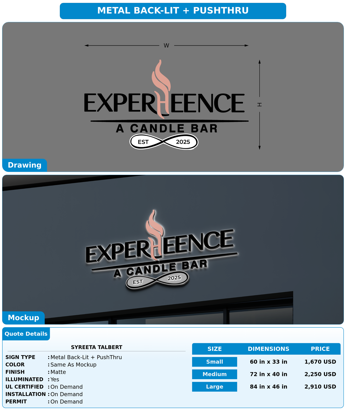 CUSTOM MOCKUP SIGN FOR Syreeta Talbert