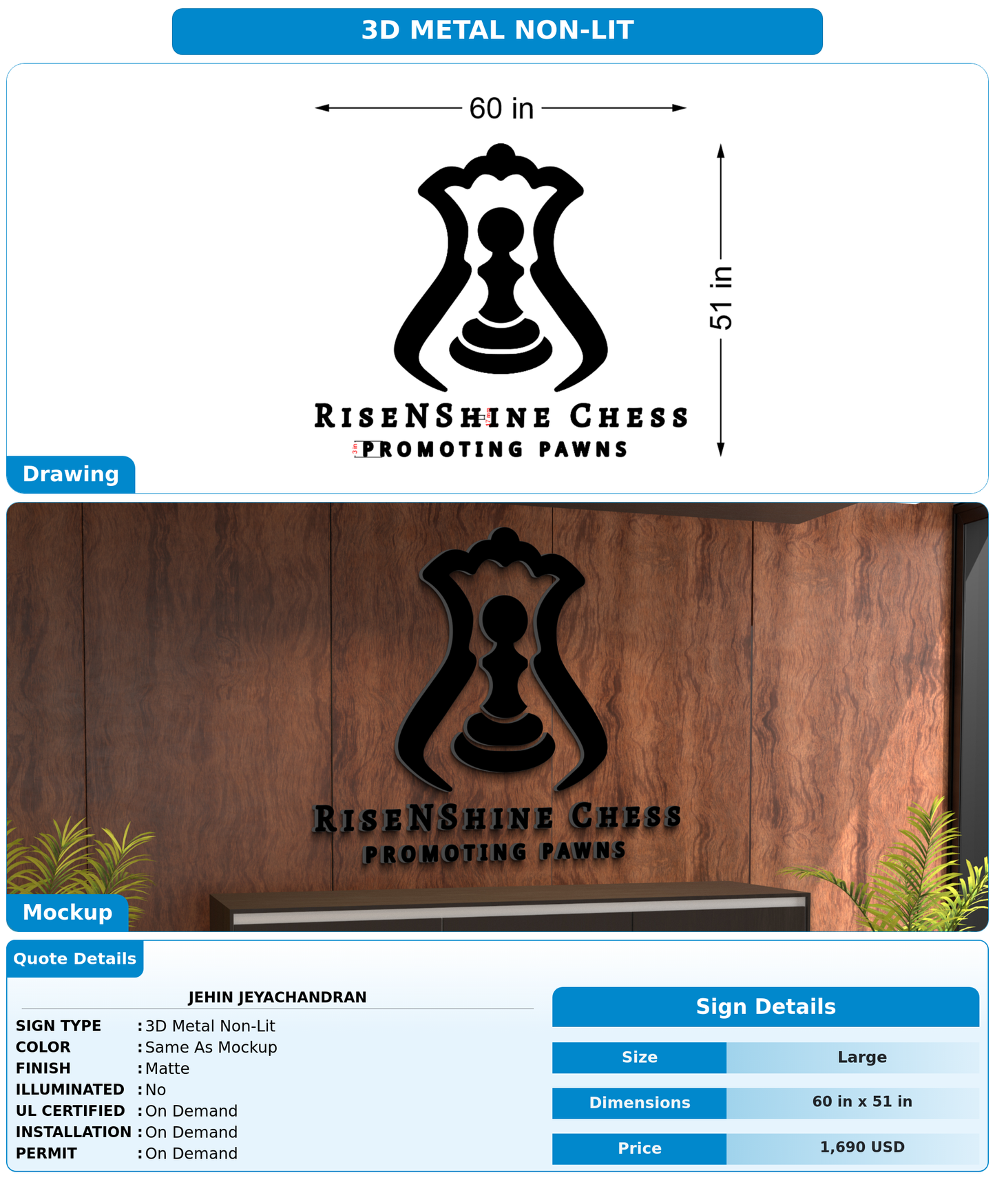 CUSTOM MOCKUP SIGN FOR Jehin Jeyachandran