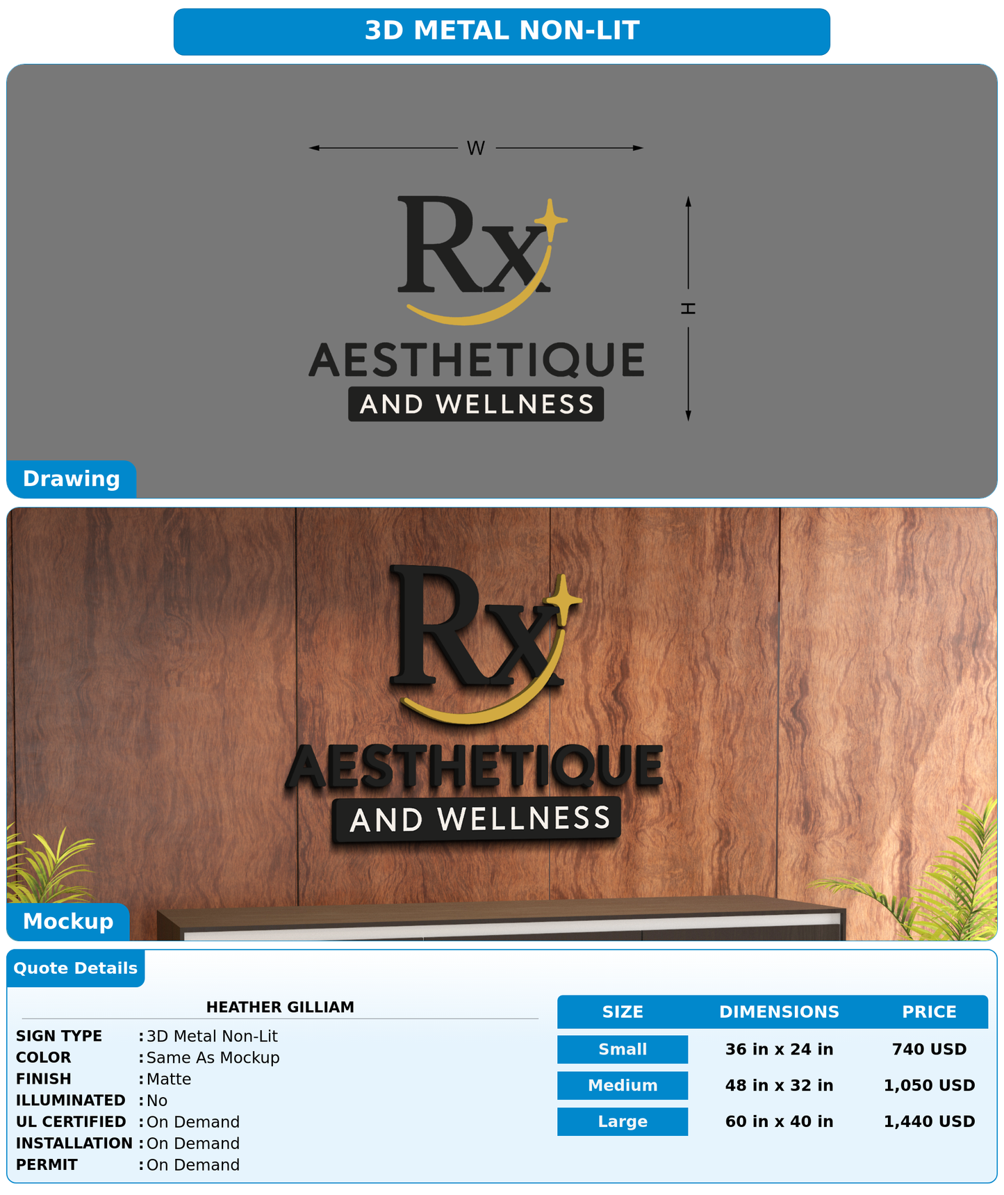 CUSTOM MOCKUP SIGN FOR Heather Gilliam