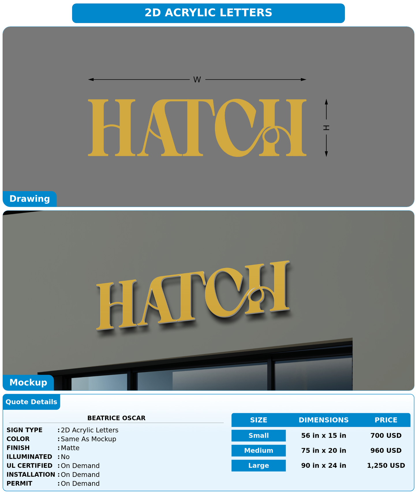 CUSTOM MOCKUP SIGN FOR Beatrice Oscar