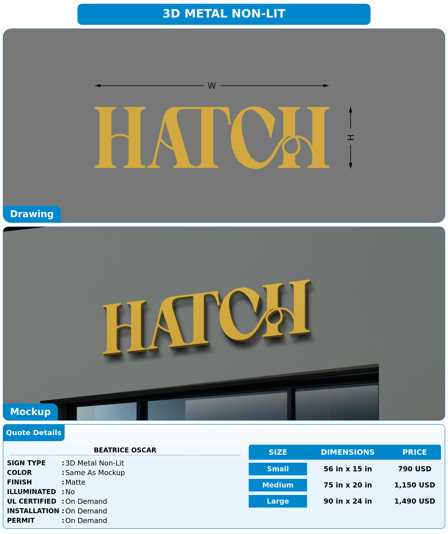 CUSTOM MOCKUP SIGN FOR Beatrice Oscar