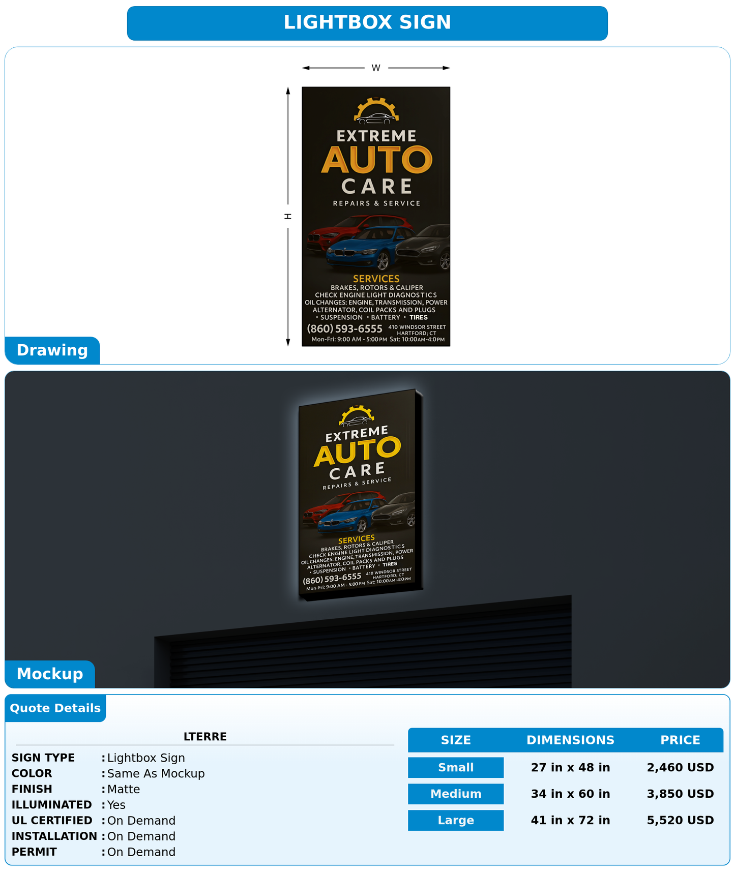 CUSTOM MOCKUP SIGN FOR Lterre
