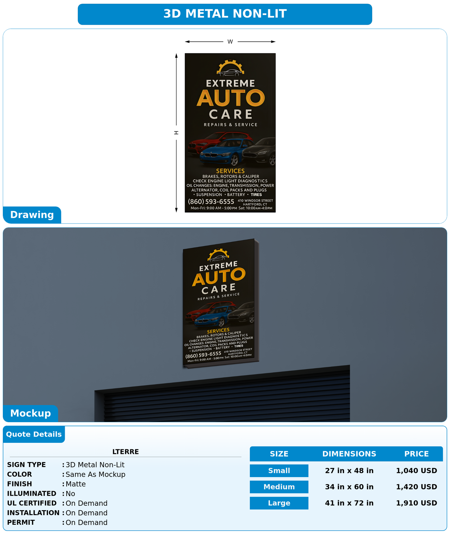 CUSTOM MOCKUP SIGN FOR Lterre