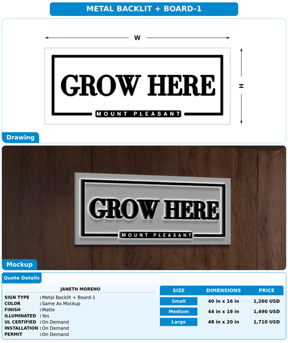CUSTOM MOCKUP SIGN FOR Janeth Moreno