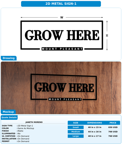 CUSTOM MOCKUP SIGN FOR Janeth Moreno