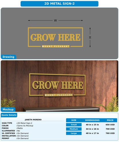 CUSTOM MOCKUP SIGN FOR Janeth Moreno
