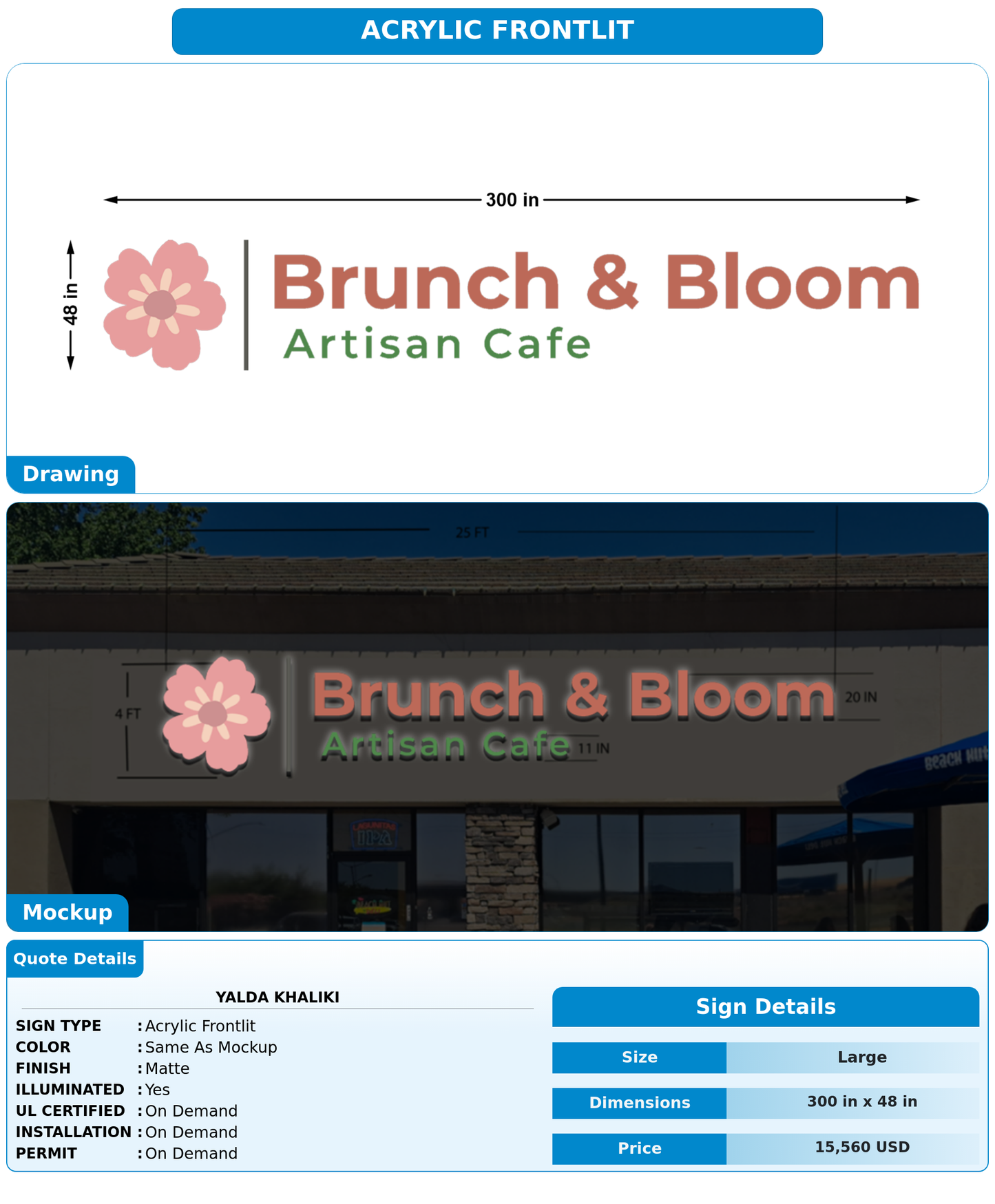 CUSTOM MOCKUP SIGN FOR Yalda Khaliki