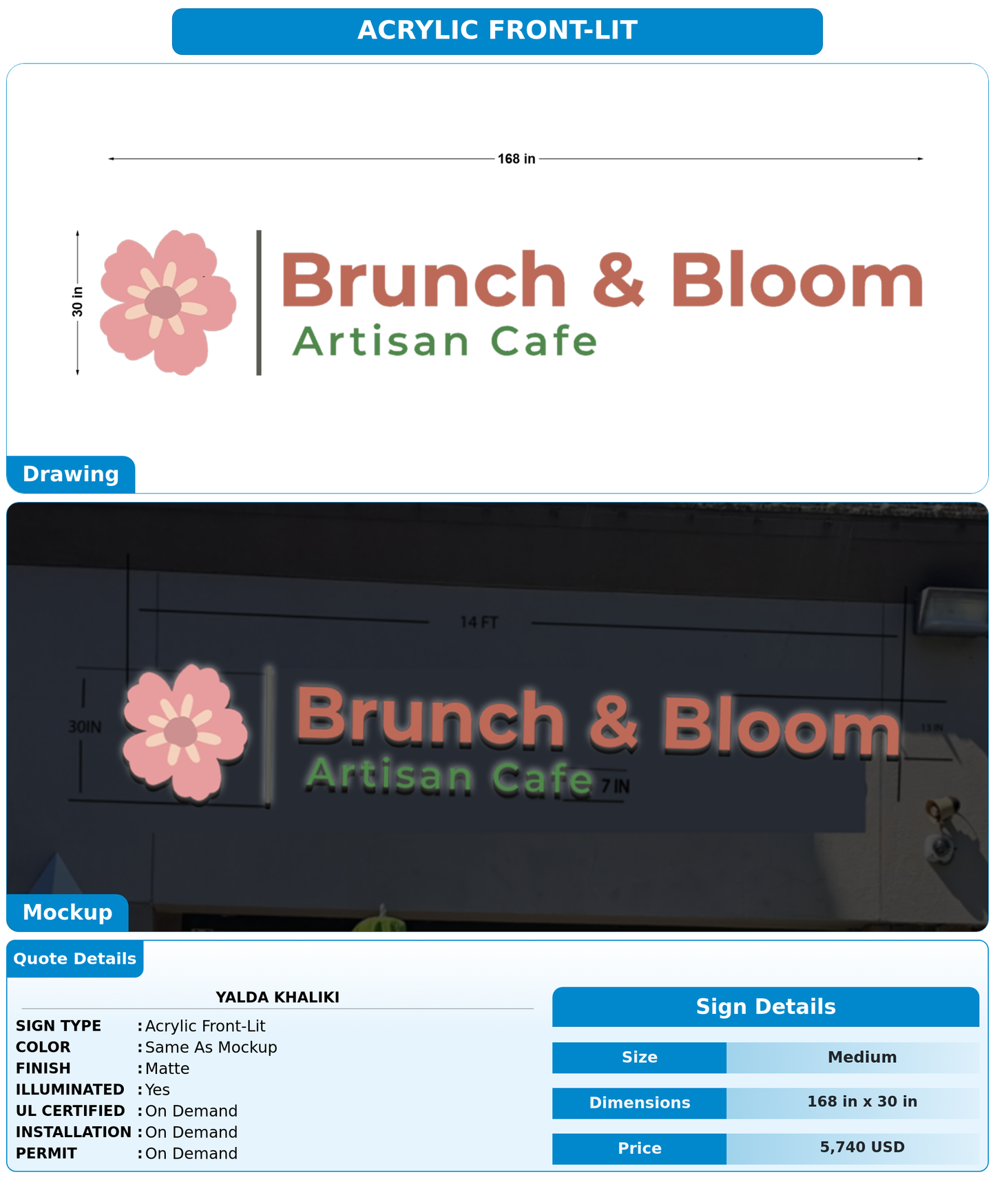 CUSTOM MOCKUP SIGN FOR Yalda Khaliki