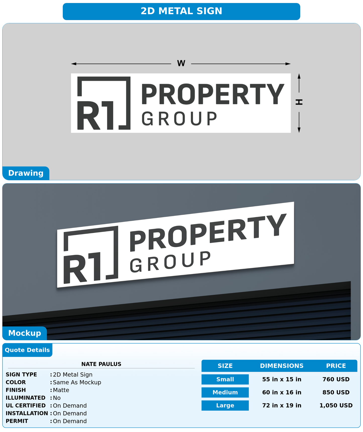 CUSTOM MOCKUP SIGN FOR Nate Paulus