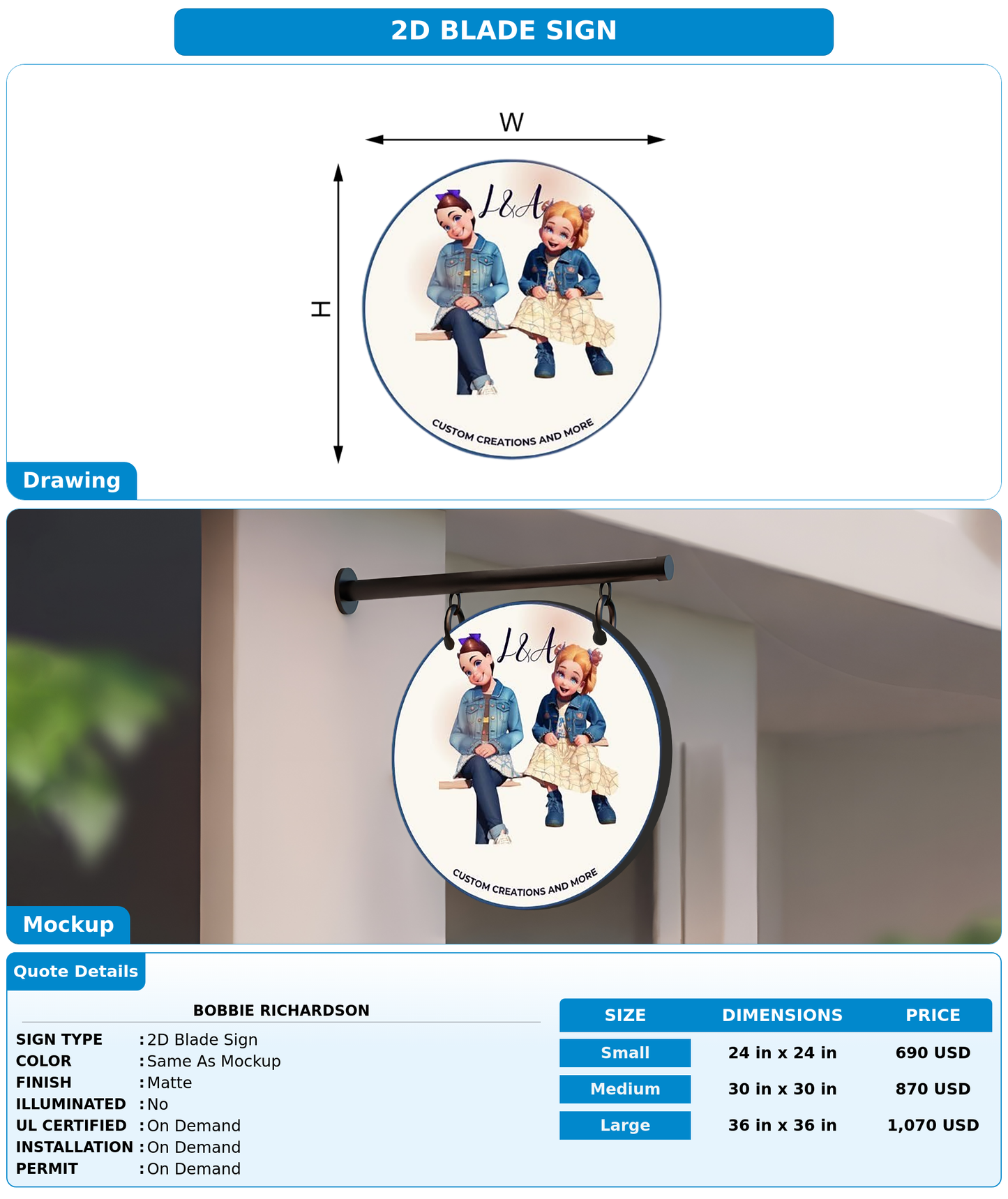 CUSTOM MOCKUP SIGN FOR Bobbie Richardson