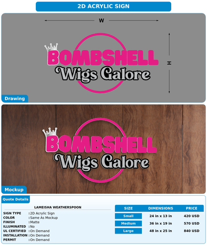 CUSTOM MOCKUP SIGN FOR Lameisha Weatherspoon