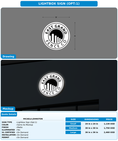 CUSTOM MOCKUP SIGN FOR Micaela Johnston
