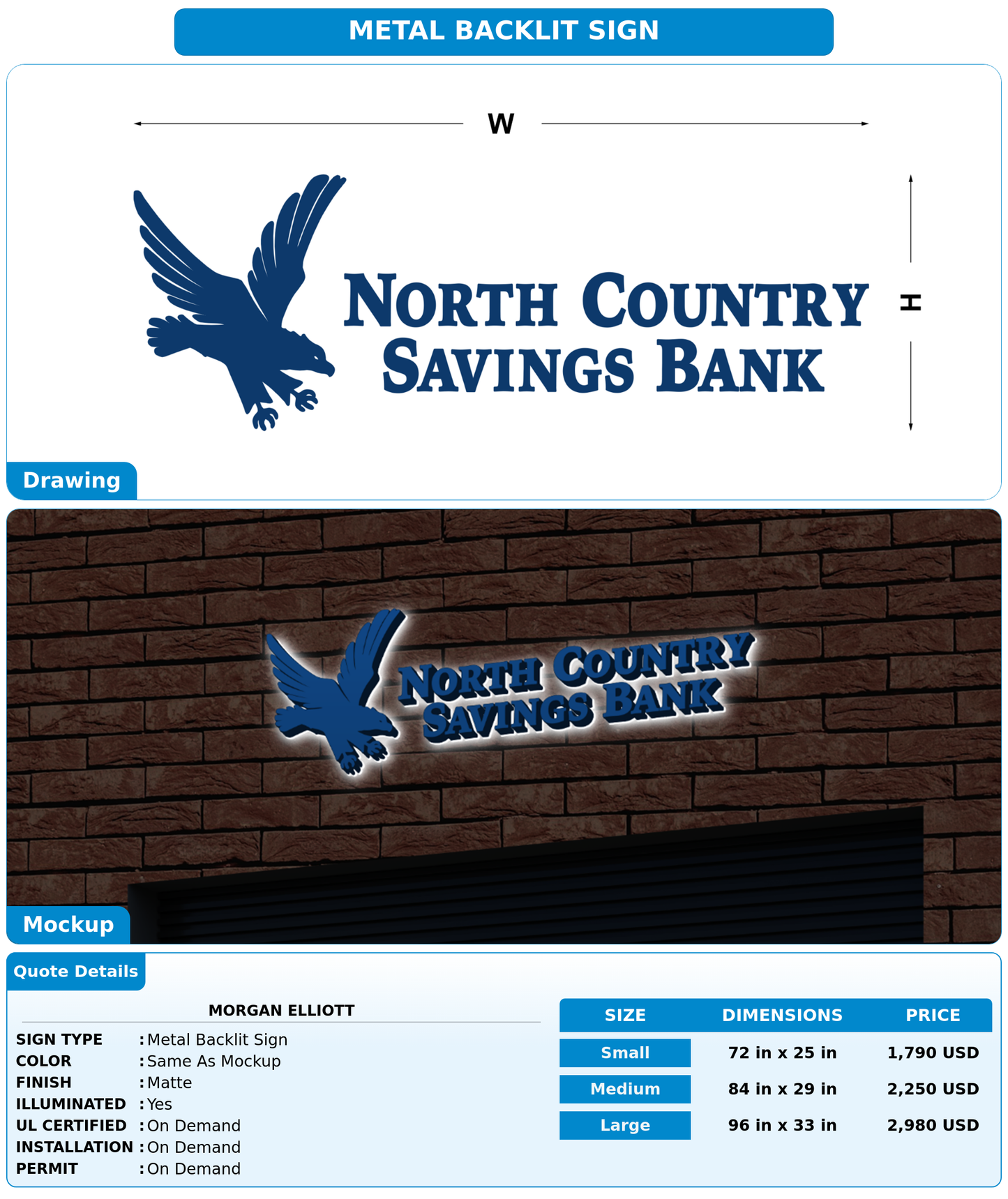 CUSTOM MOCKUP SIGN FOR Morgan Elliott