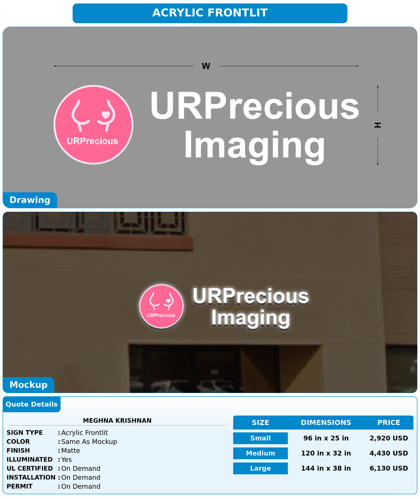 CUSTOM MOCKUP SIGN FOR Meghna Krishnan