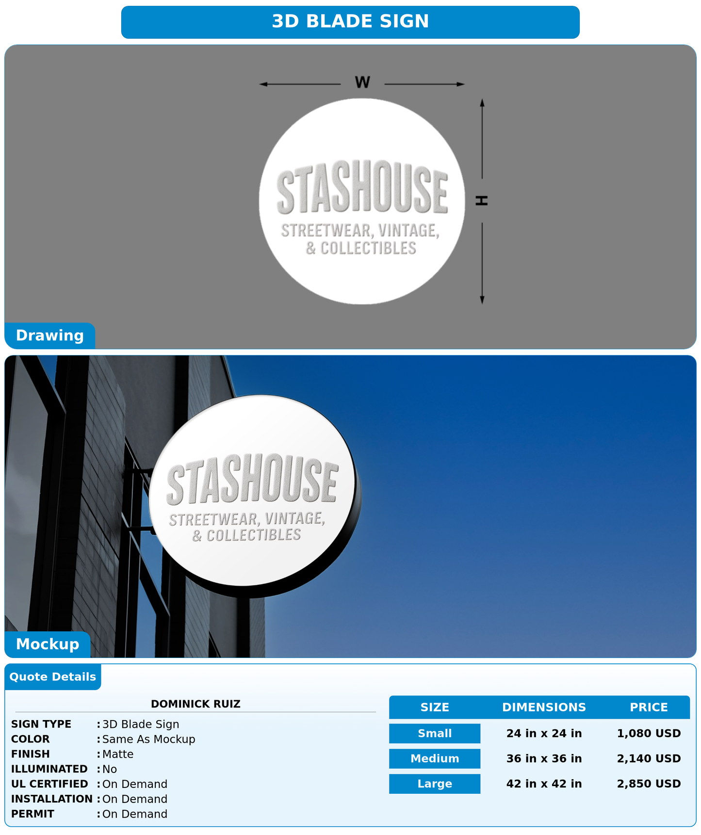 CUSTOM MOCKUP SIGN FOR Dominick Ruiz