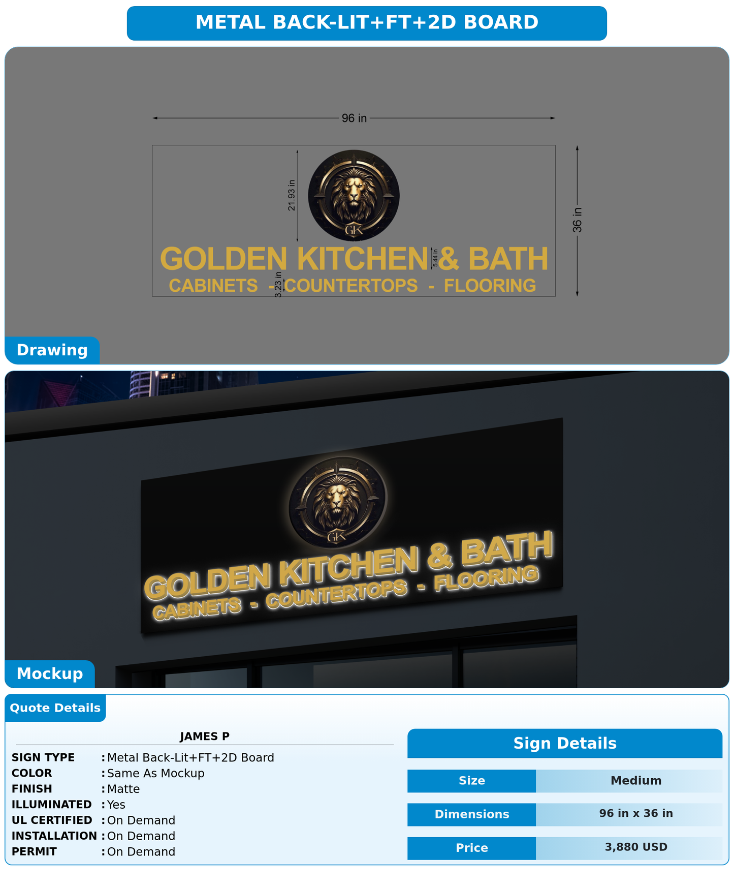 CUSTOM MOCKUP SIGN FOR James P