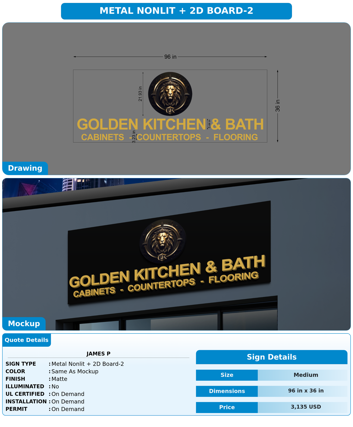 CUSTOM MOCKUP SIGN FOR James P