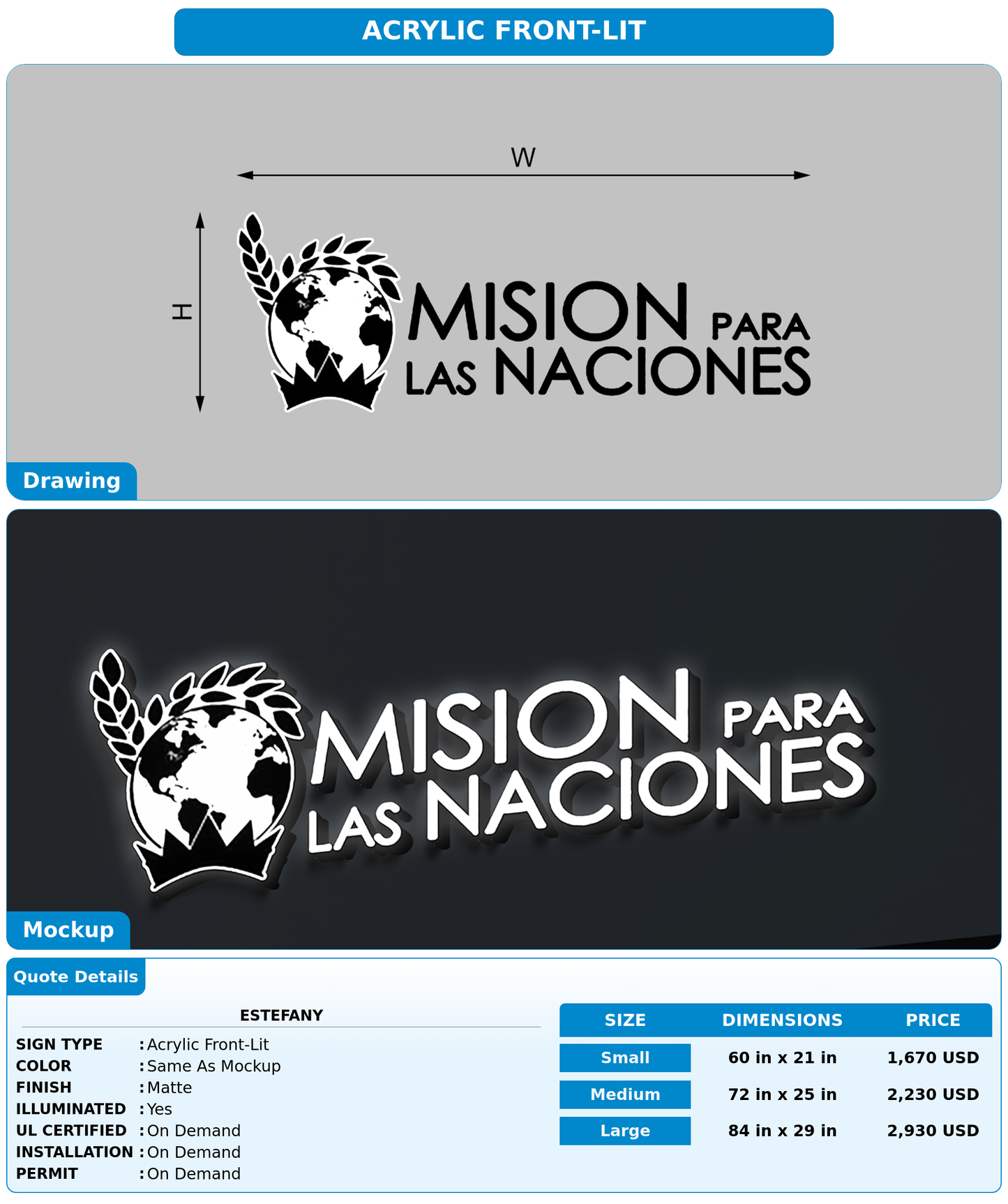 CUSTOM MOCKUP SIGN FOR Estefany
