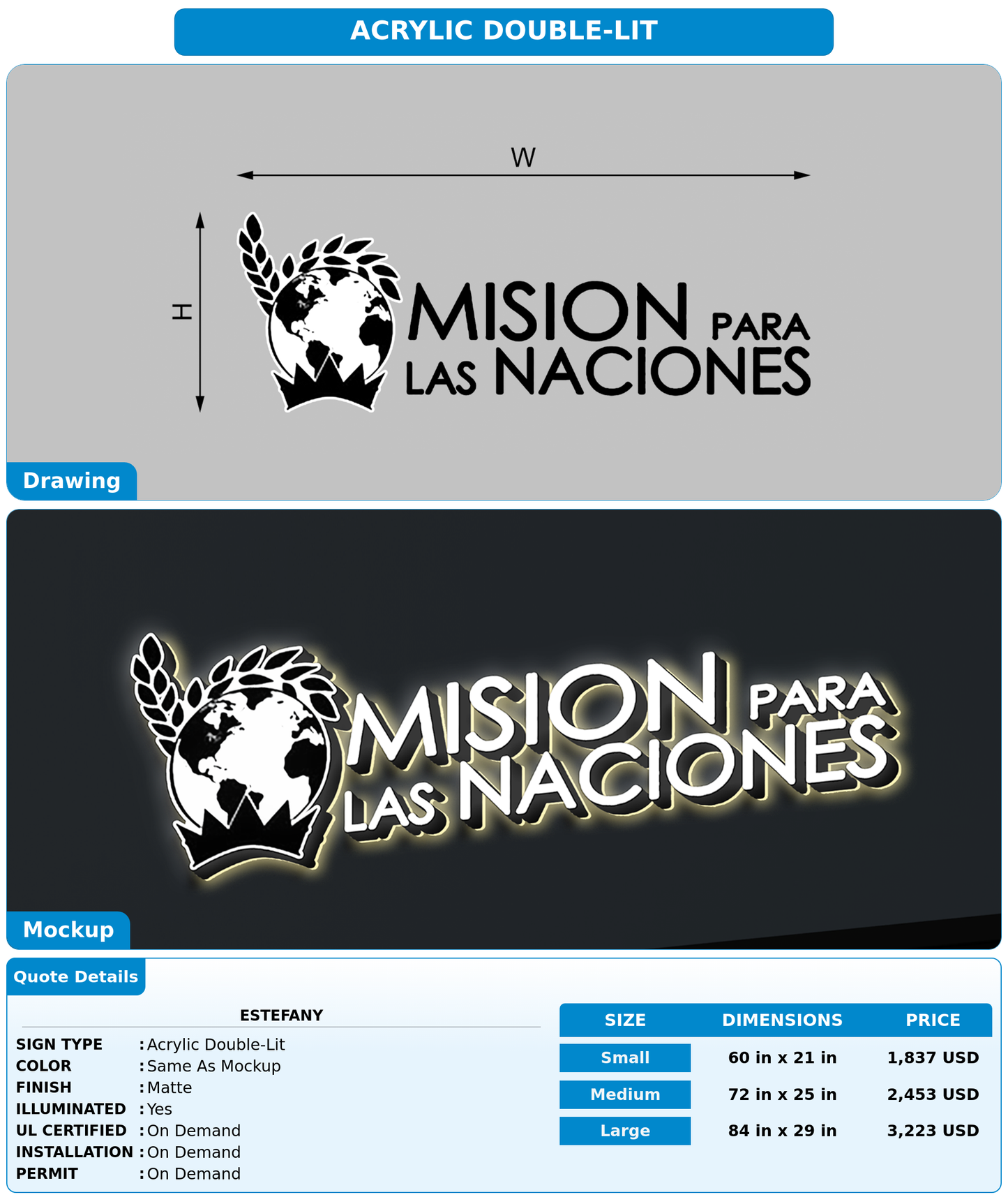 CUSTOM MOCKUP SIGN FOR Estefany