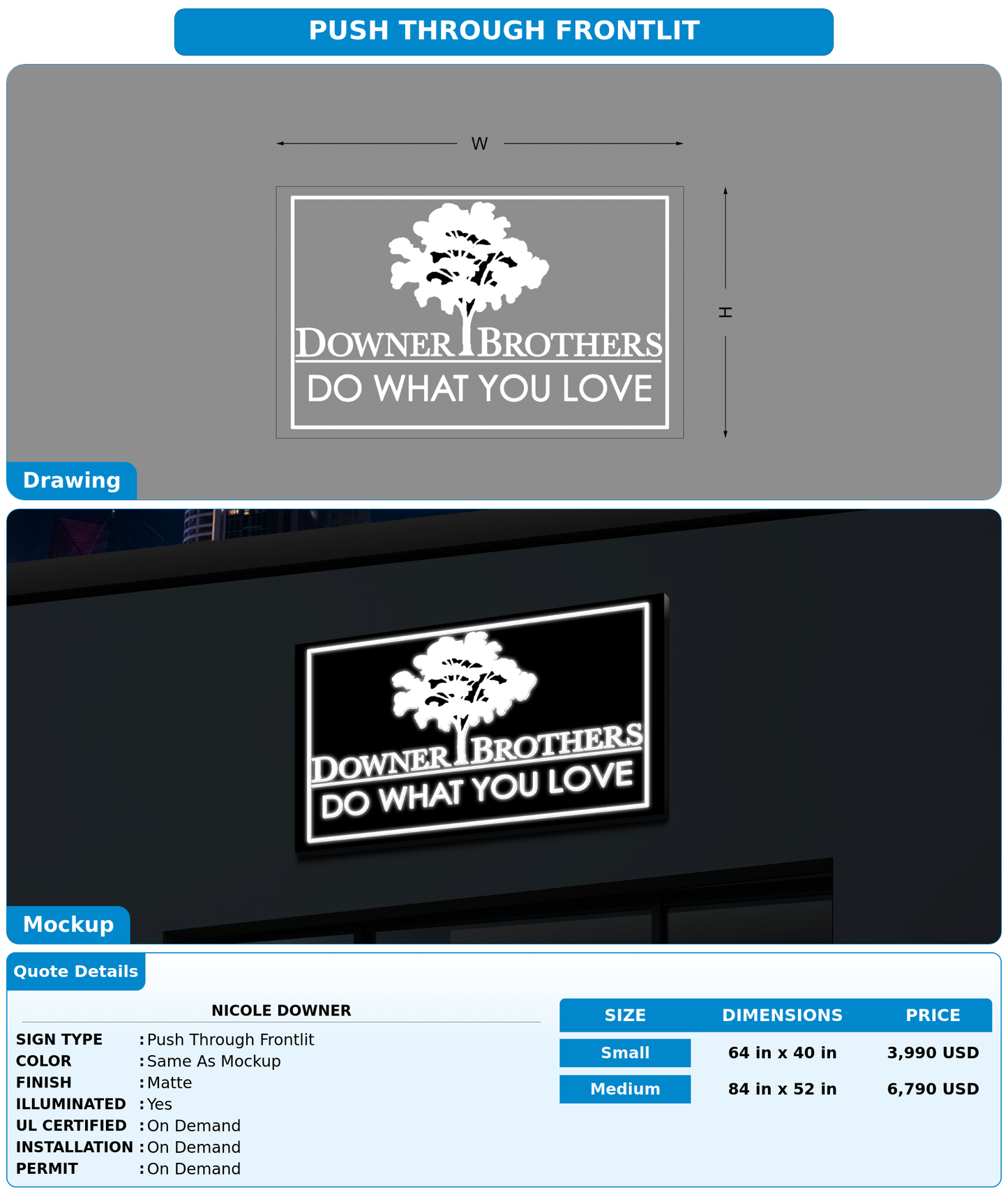CUSTOM MOCKUP SIGN FOR Nicole Downer