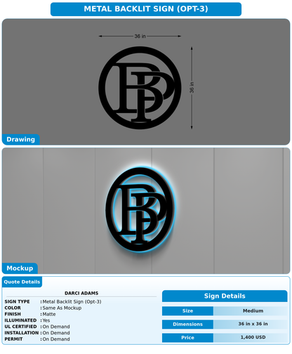 CUSTOM MOCKUP SIGN FOR Darci Adams