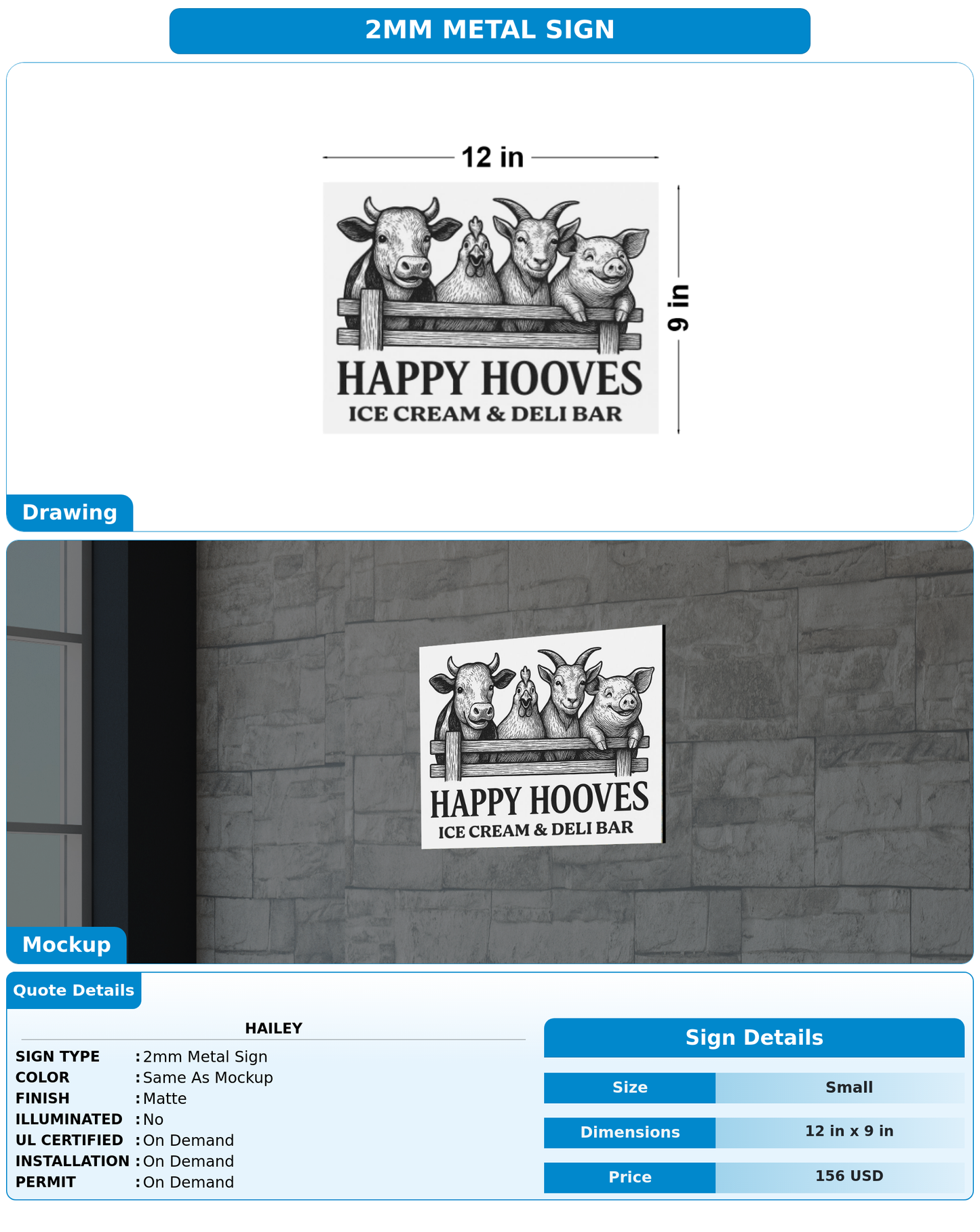 CUSTOM MOCKUP SIGN FOR Hailey
