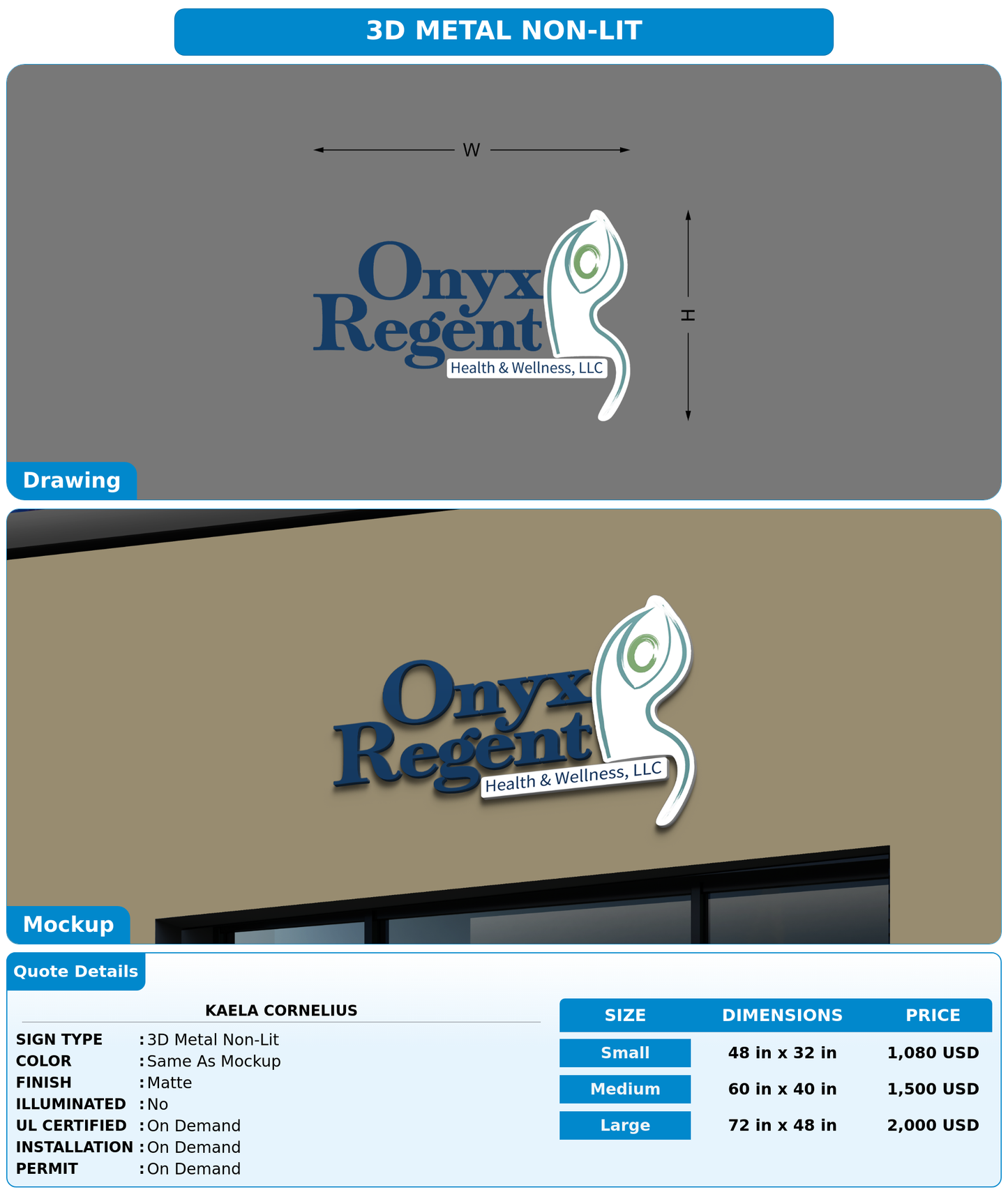 CUSTOM MOCKUP SIGN FOR Kaela Cornelius