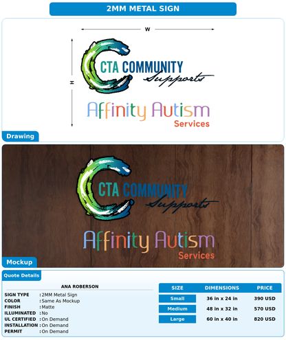 CUSTOM MOCKUP SIGN FOR Ana Roberson