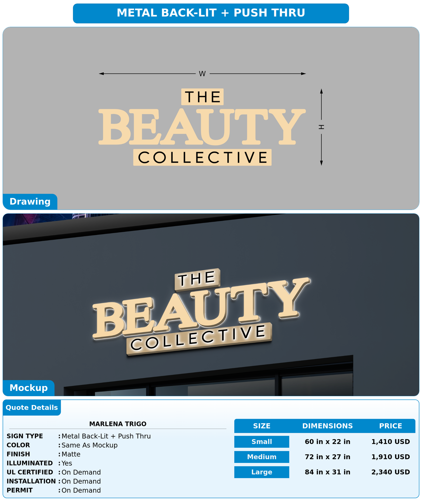 CUSTOM MOCKUP SIGN FOR Marlena Trigo