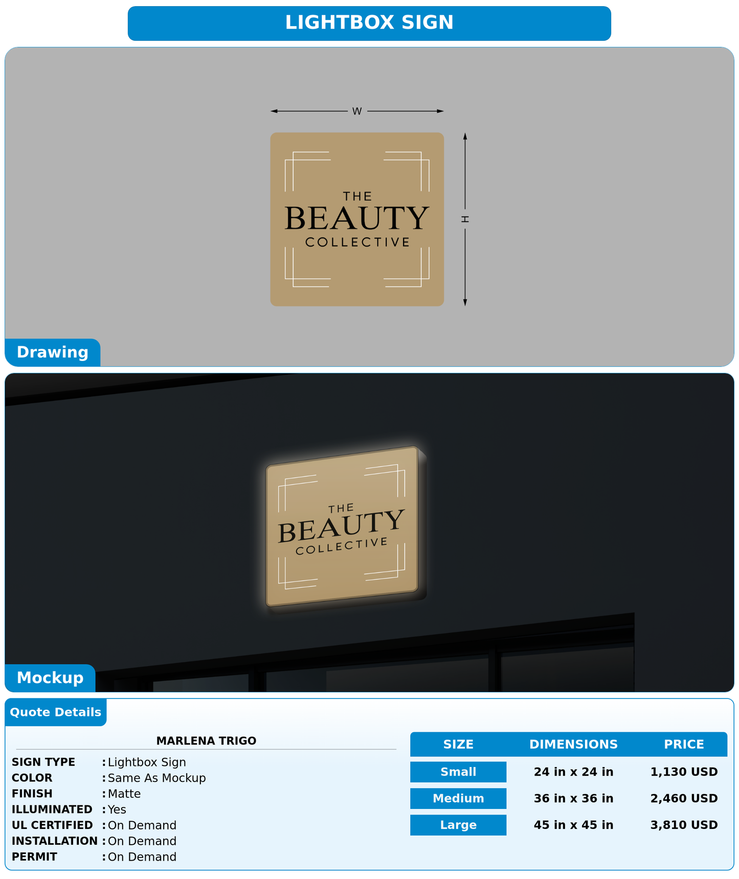 CUSTOM MOCKUP SIGN FOR Marlena Trigo