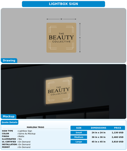 CUSTOM MOCKUP SIGN FOR Marlena Trigo