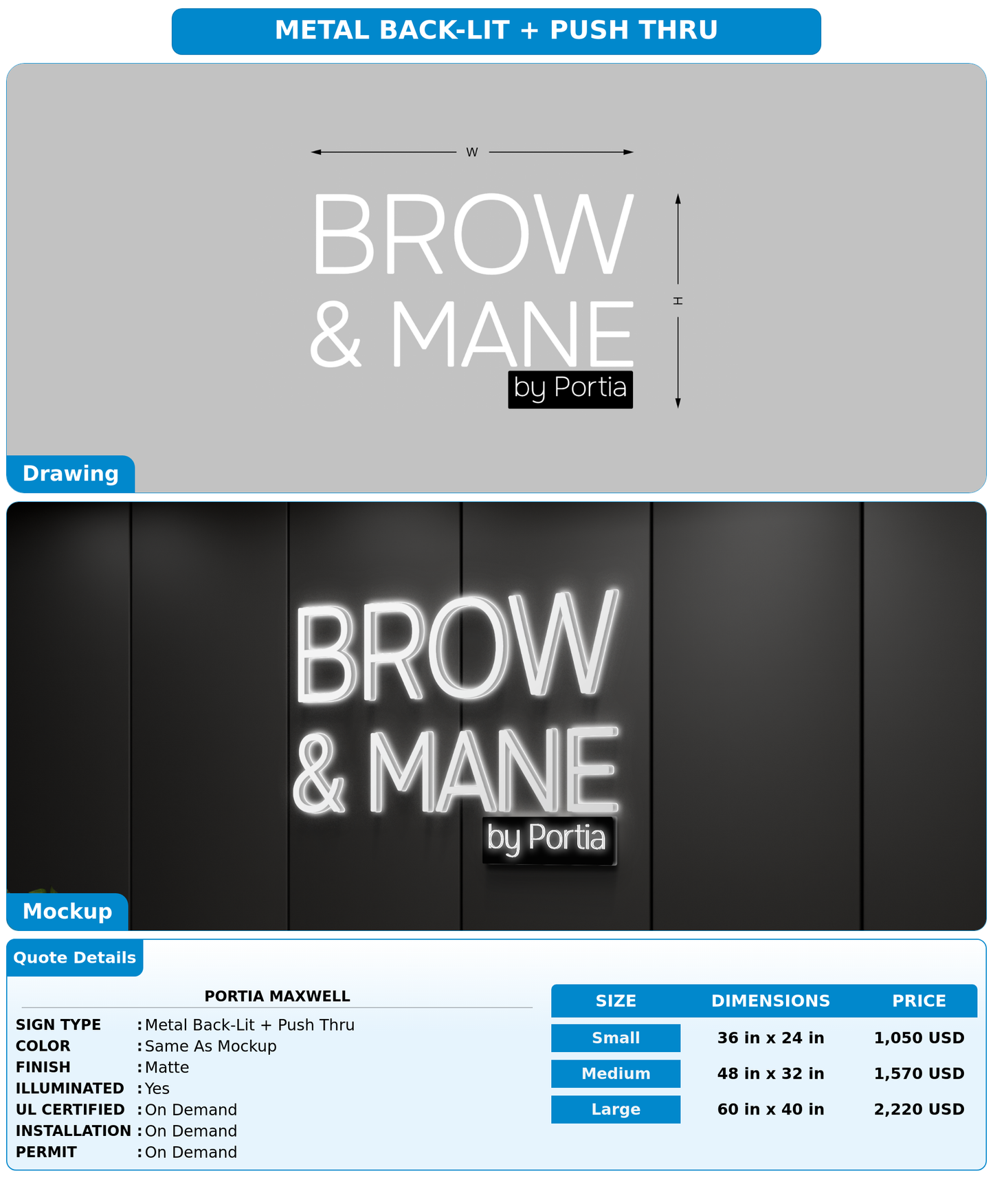 CUSTOM MOCKUP SIGN FOR Portia  Maxwell