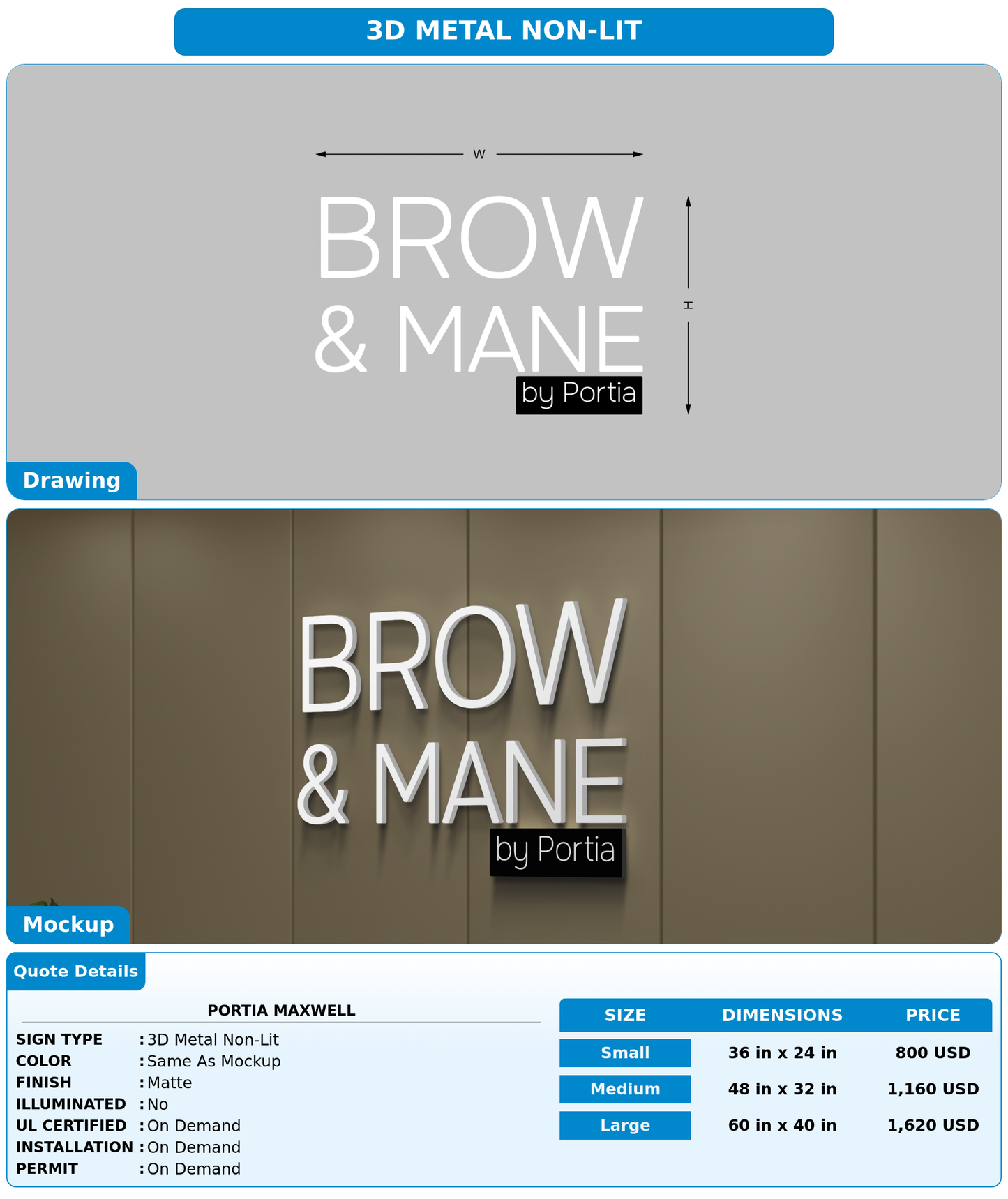 CUSTOM MOCKUP SIGN FOR Portia  Maxwell