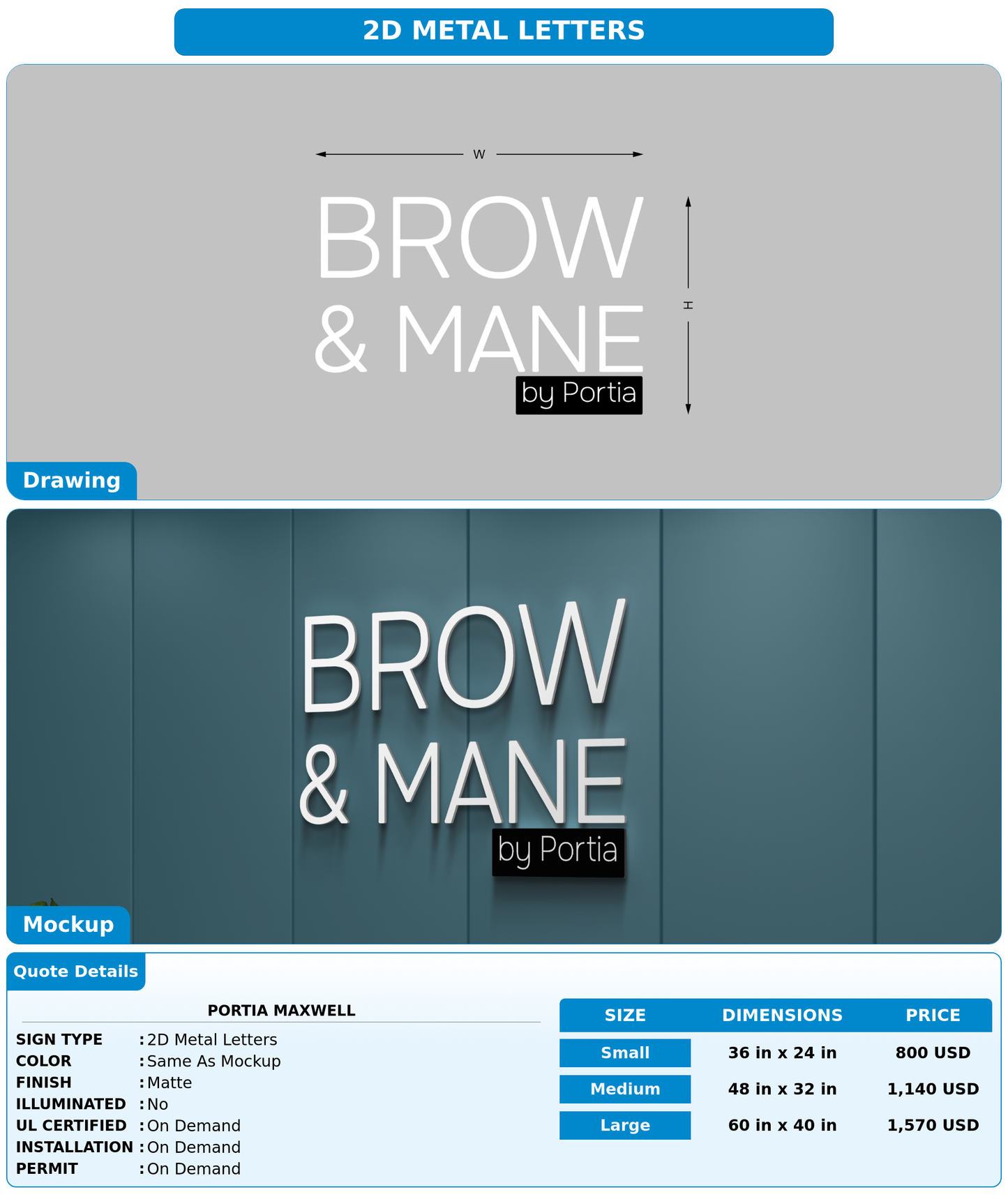 CUSTOM MOCKUP SIGN FOR Portia  Maxwell