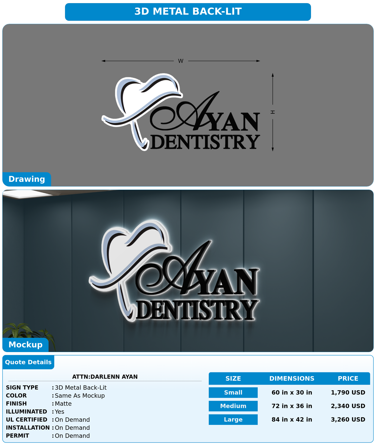 CUSTOM MOCKUP SIGN FOR Attn:Darlenn Ayan