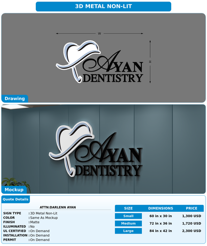 CUSTOM MOCKUP SIGN FOR Attn:Darlenn Ayan