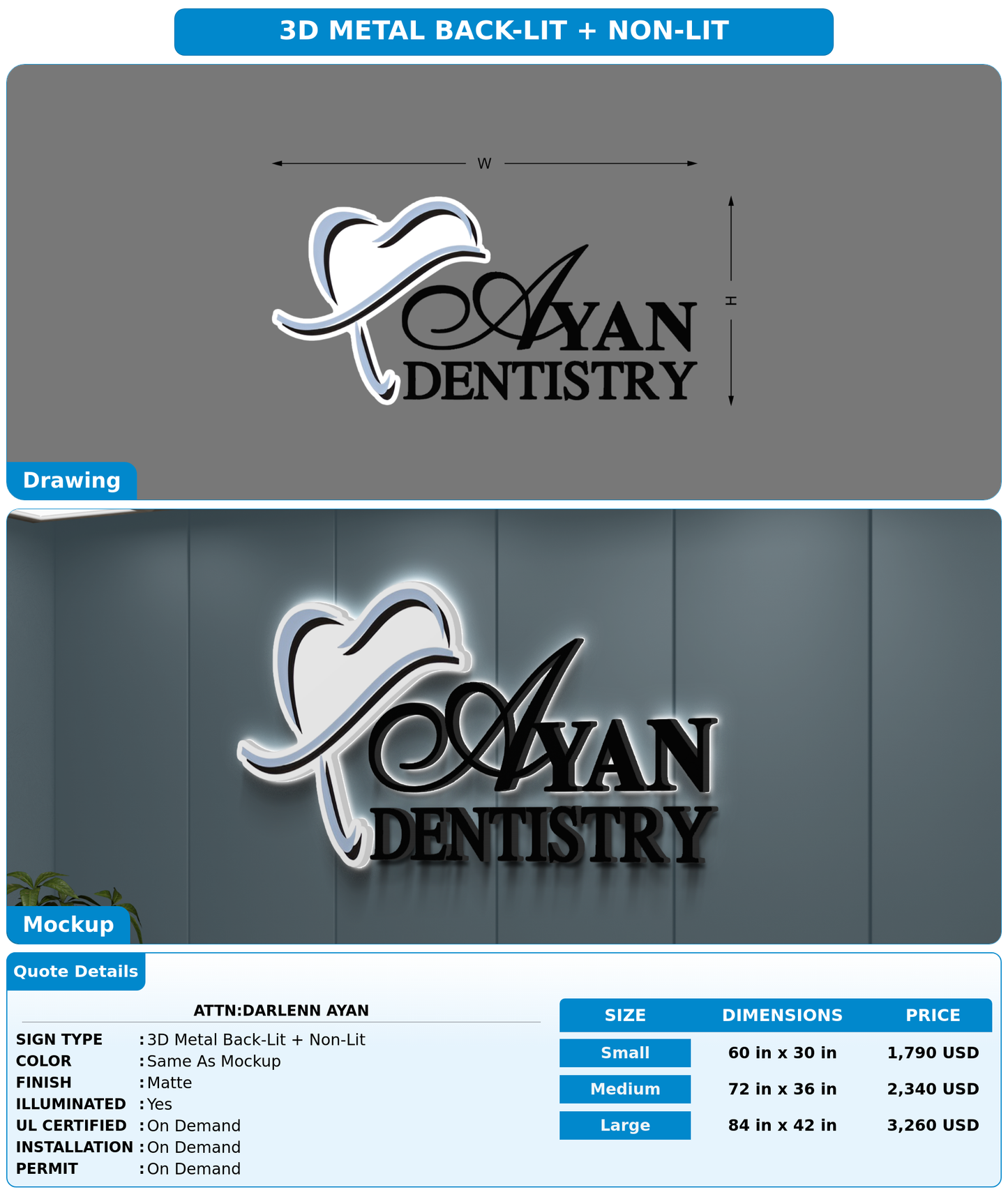 CUSTOM MOCKUP SIGN FOR Attn:Darlenn Ayan