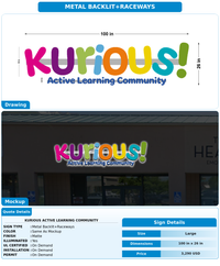 CUSTOM MOCKUP SIGN FOR Kurious Active Learning Community