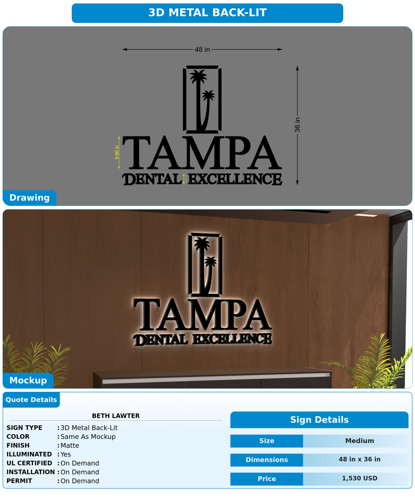 CUSTOM MOCKUP SIGN FOR Beth Lawter